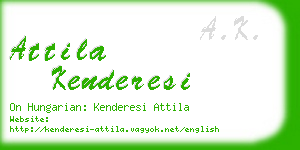 attila kenderesi business card